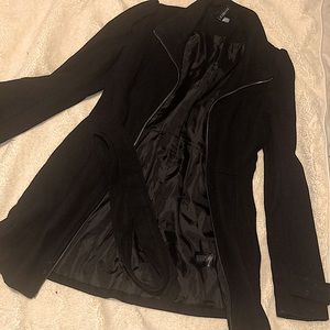Black wool coat perfectly stylish